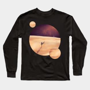 Dune, Arrakis With Two Moons, Minimalist Movie Design Long Sleeve T-Shirt